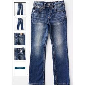 BKE Buckle Boys Youth Conner Straight Jeans Size 14 Dark Wash Stretch Denim